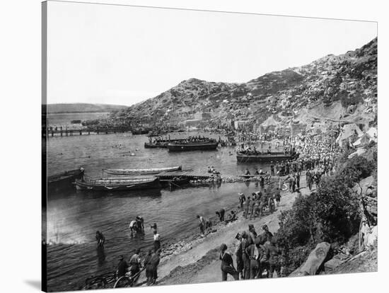 Troops Landing at Anzac Cove, Gallipoli-null-Stretched Canvas