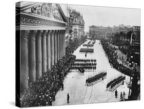 Troops Marching Down Avenida Alvear-null-Stretched Canvas