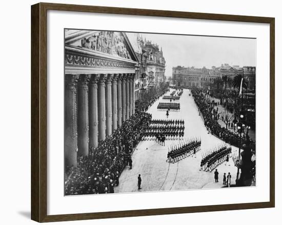 Troops Marching Down Avenida Alvear-null-Framed Photographic Print