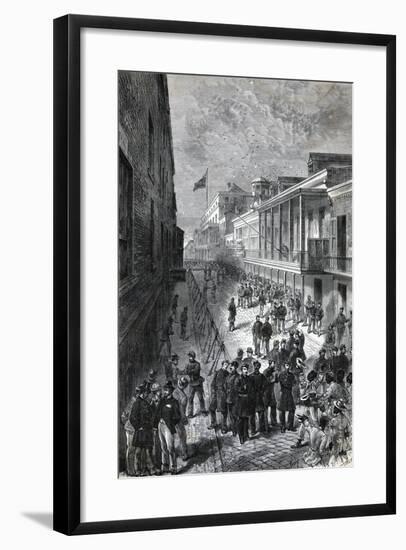 Troops Occupying St.Louis Street-null-Framed Giclee Print