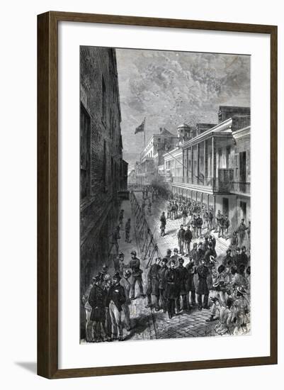 Troops Occupying St.Louis Street-null-Framed Giclee Print