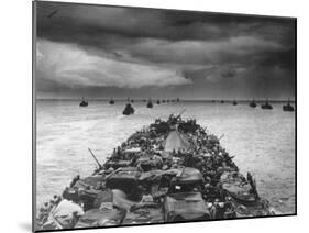 Troops Packed LCI Trailing in Wake of Coast Guard Manned LST for Invasion of Cape Sansapor-Harry Watson-Mounted Photographic Print