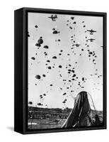 Troops Parachuting into Korea-null-Framed Stretched Canvas