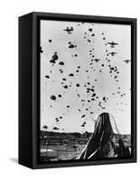 Troops Parachuting into Korea-null-Framed Stretched Canvas