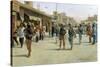 Troops Patrolling Market in Iraq-null-Stretched Canvas