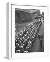 Troops Ready for D-Day Invasion of Normandy are Reviewed before Shipping Out, During WWII-Bob Landry-Framed Premium Photographic Print