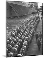 Troops Ready for D-Day Invasion of Normandy are Reviewed before Shipping Out, During WWII-Bob Landry-Mounted Photographic Print