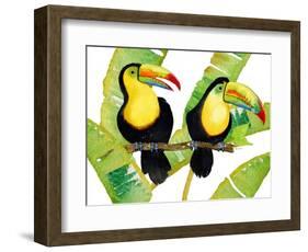 Tropcial Toucan Pair-Mary Escobedo-Framed Art Print