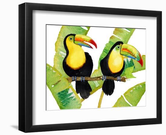 Tropcial Toucan Pair-Mary Escobedo-Framed Art Print