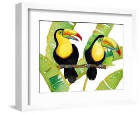 Tropcial Toucan Pair-Mary Escobedo-Framed Art Print