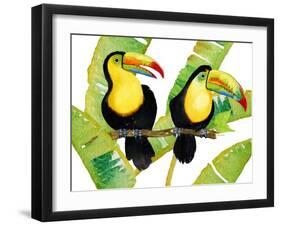 Tropcial Toucan Pair-Mary Escobedo-Framed Art Print