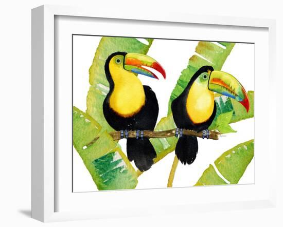 Tropcial Toucan Pair-Mary Escobedo-Framed Art Print