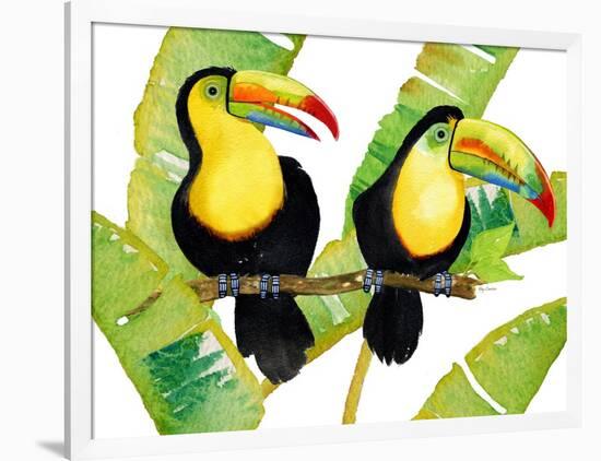 Tropcial Toucan Pair-Mary Escobedo-Framed Art Print