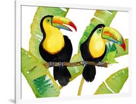 Tropcial Toucan Pair-Mary Escobedo-Framed Art Print