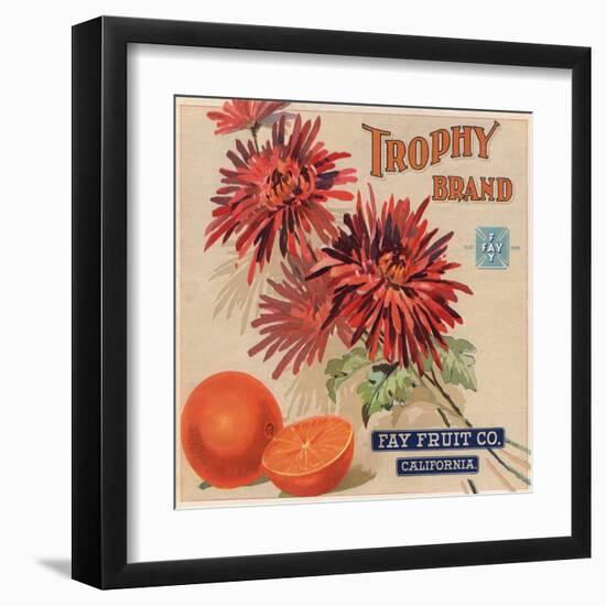 Trophy Brand - California - Citrus Crate Label-Lantern Press-Framed Art Print