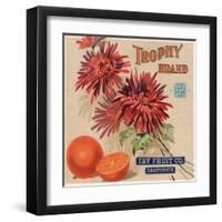 Trophy Brand - California - Citrus Crate Label-Lantern Press-Framed Art Print