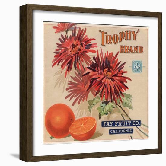 Trophy Brand - California - Citrus Crate Label-Lantern Press-Framed Art Print