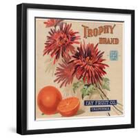 Trophy Brand - California - Citrus Crate Label-Lantern Press-Framed Art Print