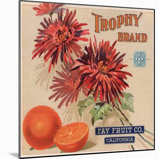 Trophy Brand - California - Citrus Crate Label-Lantern Press-Mounted Art Print