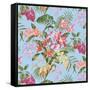 Tropic Bouquet Aqua-Bill Jackson-Framed Stretched Canvas