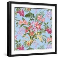 Tropic Bouquet Aqua-Bill Jackson-Framed Giclee Print