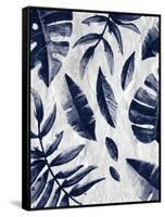 Tropic Indigo Leaves 1-Kimberly Allen-Framed Stretched Canvas