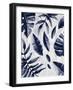 Tropic Indigo Leaves 1-Kimberly Allen-Framed Art Print