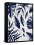 Tropic Indigo Leaves 1-Kimberly Allen-Framed Stretched Canvas