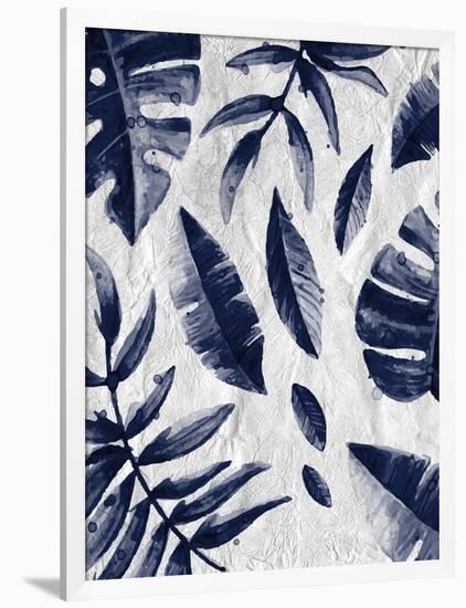 Tropic Indigo Leaves 1-Kimberly Allen-Framed Art Print