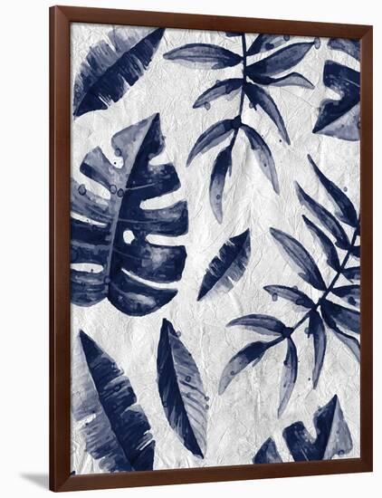 Tropic Indigo Leaves 2-Kimberly Allen-Framed Art Print