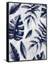 Tropic Indigo Leaves 2-Kimberly Allen-Framed Stretched Canvas
