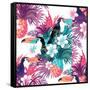 Tropical Abstract Vector. Seamless Illustration-James Thew-Framed Stretched Canvas