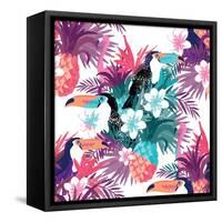 Tropical Abstract Vector. Seamless Illustration-James Thew-Framed Stretched Canvas