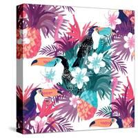 Tropical Abstract Vector. Seamless Illustration-James Thew-Stretched Canvas