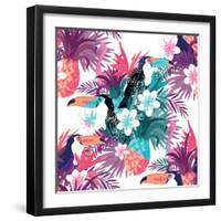 Tropical Abstract Vector. Seamless Illustration-James Thew-Framed Art Print