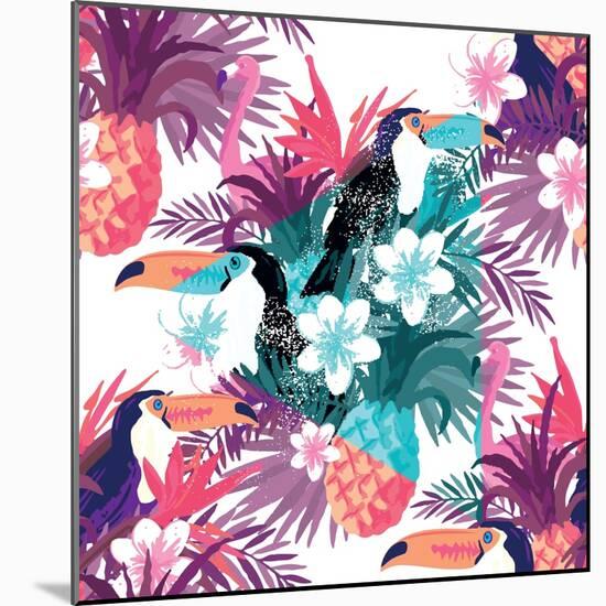 Tropical Abstract Vector. Seamless Illustration-James Thew-Mounted Art Print