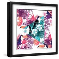 Tropical Abstract Vector. Seamless Illustration-James Thew-Framed Art Print