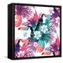 Tropical Abstract Vector. Seamless Illustration-James Thew-Framed Stretched Canvas