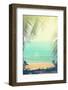 Tropical Background with Sea Beach and Palm Trees in the Vintage Style-natashamam-Framed Photographic Print