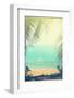 Tropical Background with Sea Beach and Palm Trees in the Vintage Style-natashamam-Framed Photographic Print