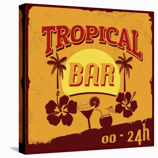 Tropical Bar Poster-radubalint-Stretched Canvas