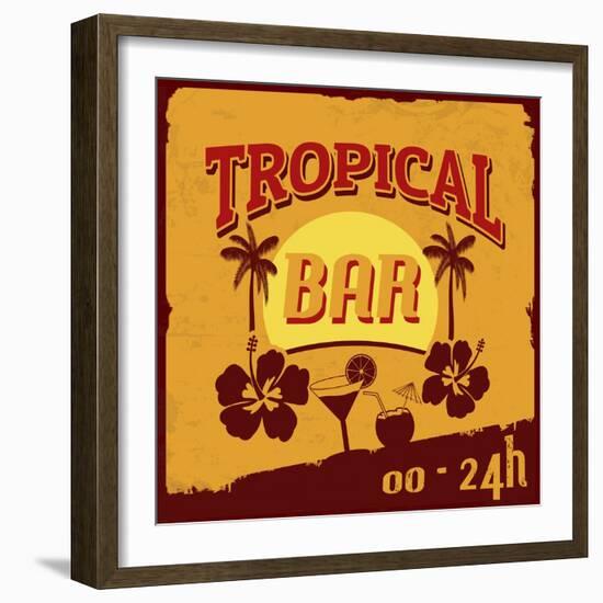 Tropical Bar Poster-radubalint-Framed Art Print