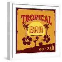 Tropical Bar Poster-radubalint-Framed Art Print