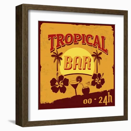 Tropical Bar Poster-radubalint-Framed Art Print