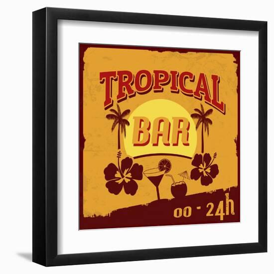 Tropical Bar Poster-radubalint-Framed Art Print