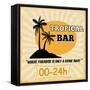 Tropical Bar Vintage Poster-radubalint-Framed Stretched Canvas