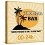 Tropical Bar Vintage Poster-radubalint-Stretched Canvas