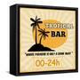 Tropical Bar Vintage Poster-radubalint-Framed Stretched Canvas