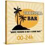 Tropical Bar Vintage Poster-radubalint-Stretched Canvas