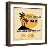Tropical Bar Vintage Poster-radubalint-Framed Art Print
